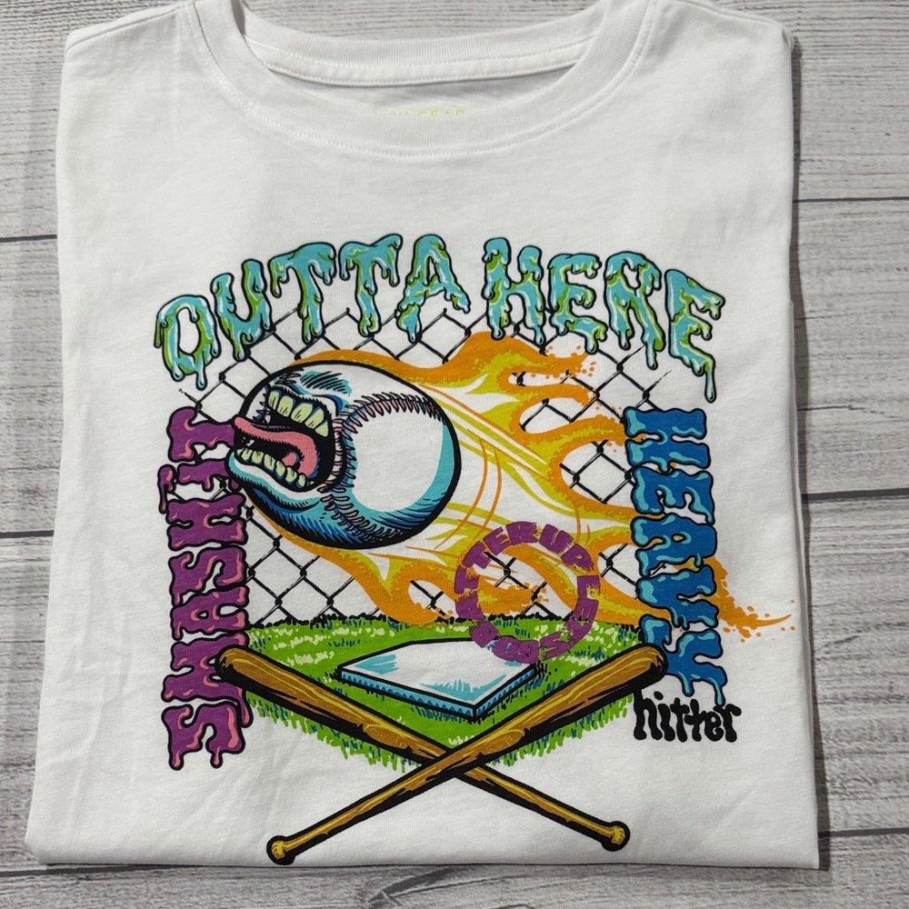 Tek Gear Boys Baseball Graphic Tee - White